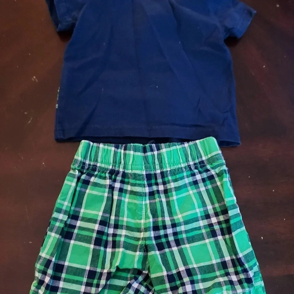Child of Mine by Carter's Alligator 2 Piece Polo and Short Set Size 3-6M